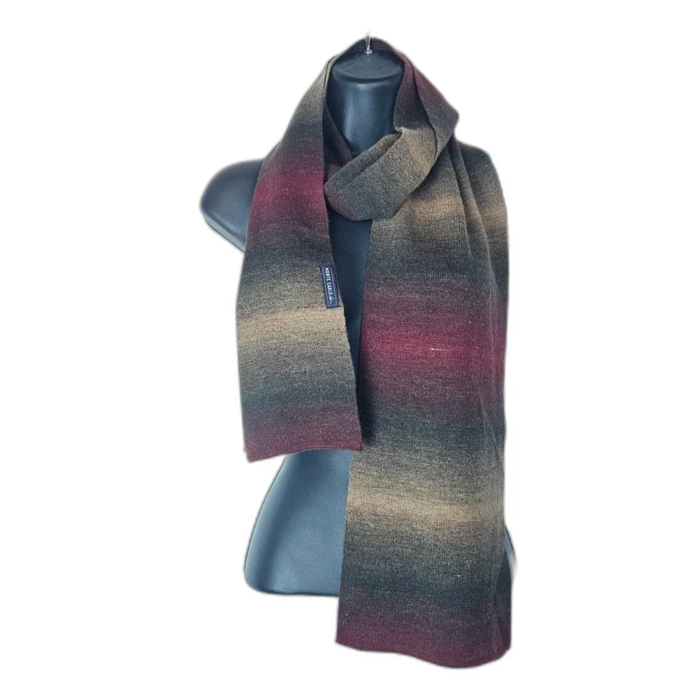 Monte Carlo Ombre Knit Scarf 8x68 Unisex Fall Colors